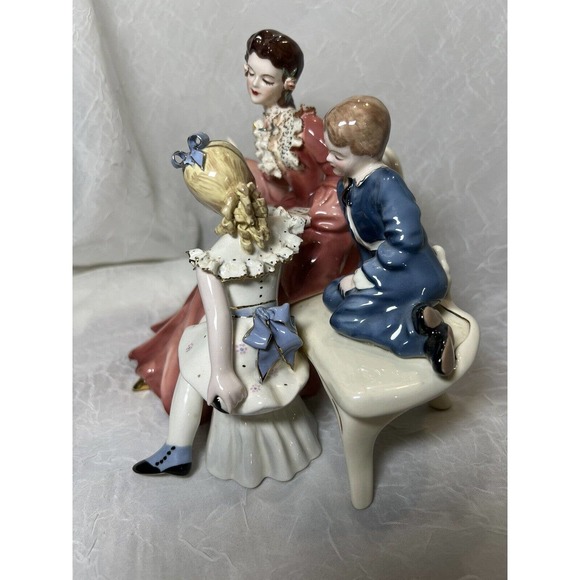 FLORENCE CERAMICS, “Story Book Hour” 1950 With Boy & Girl, Excellent Condition - Picture 5 of 14